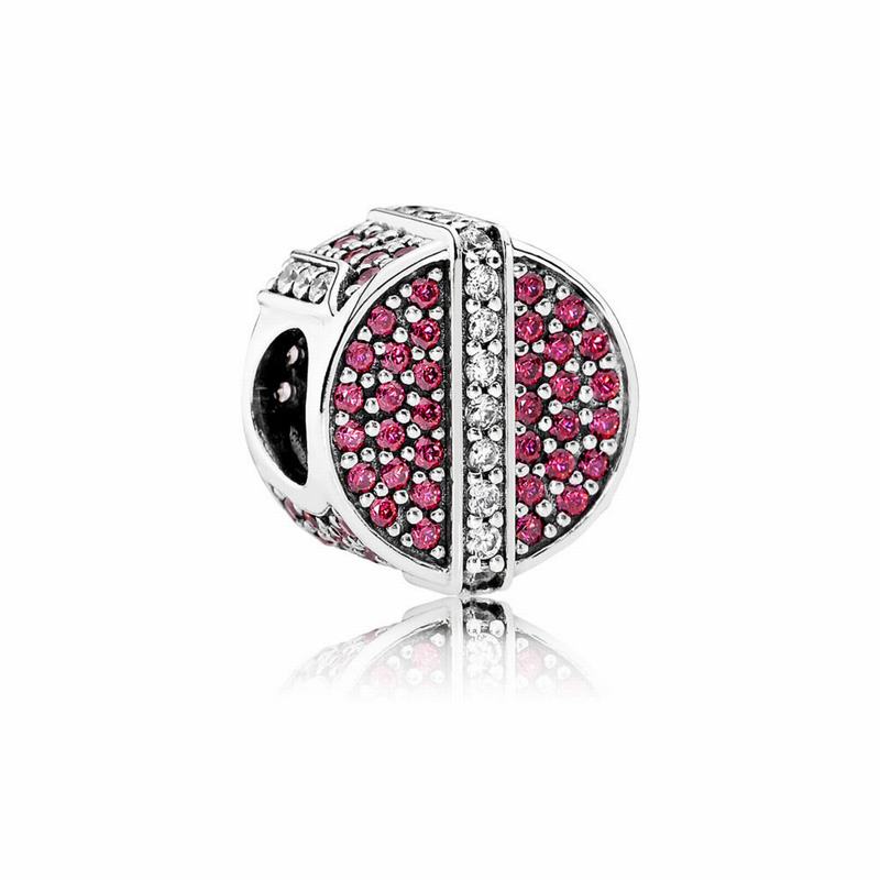 Talismane Pandora Shimmering Gift Argint/Rosii (9i43Dqgu)